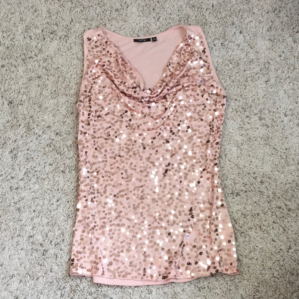 Beautiful peach sequin top